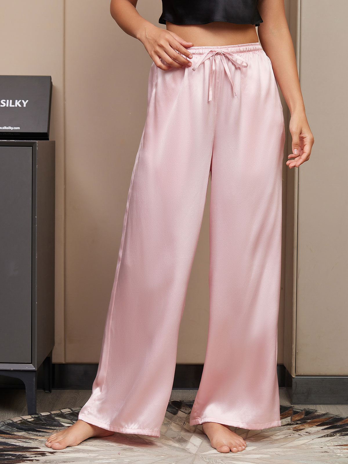 [Rosa] SilkSilky-DE Reine Seide Womens Pants 001