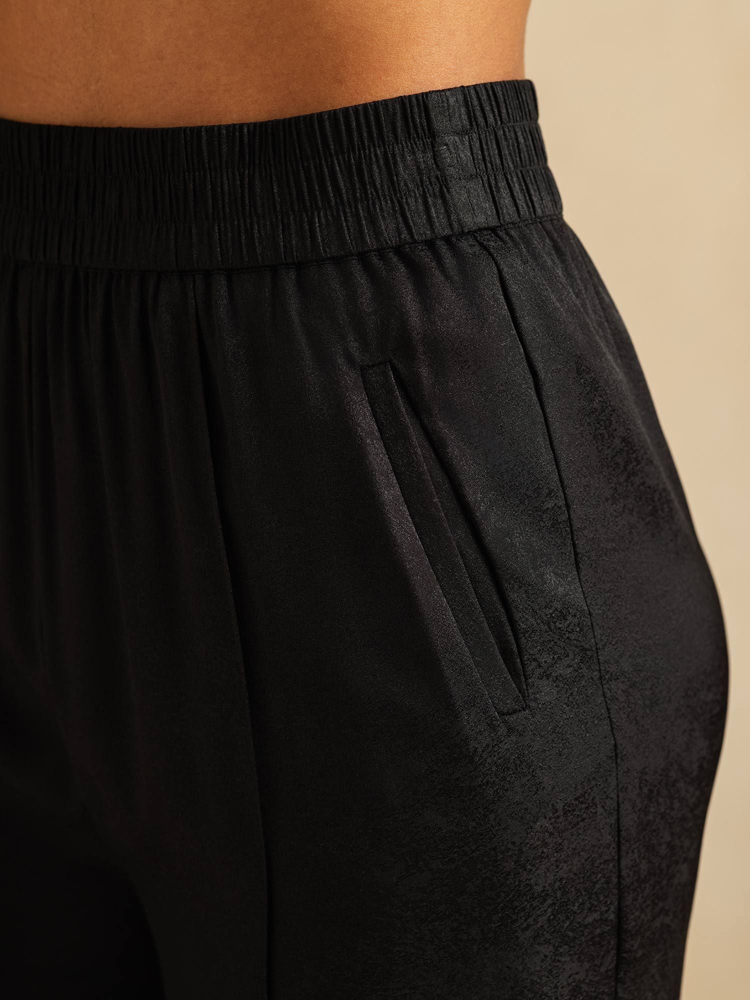 [Schwarz] SilkSilky-DE 22Momme Seide Womens Pants 004
