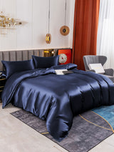 [Dunkelblau] SilkSilky-DE 19Momme Reine Seide Bedding Set 003