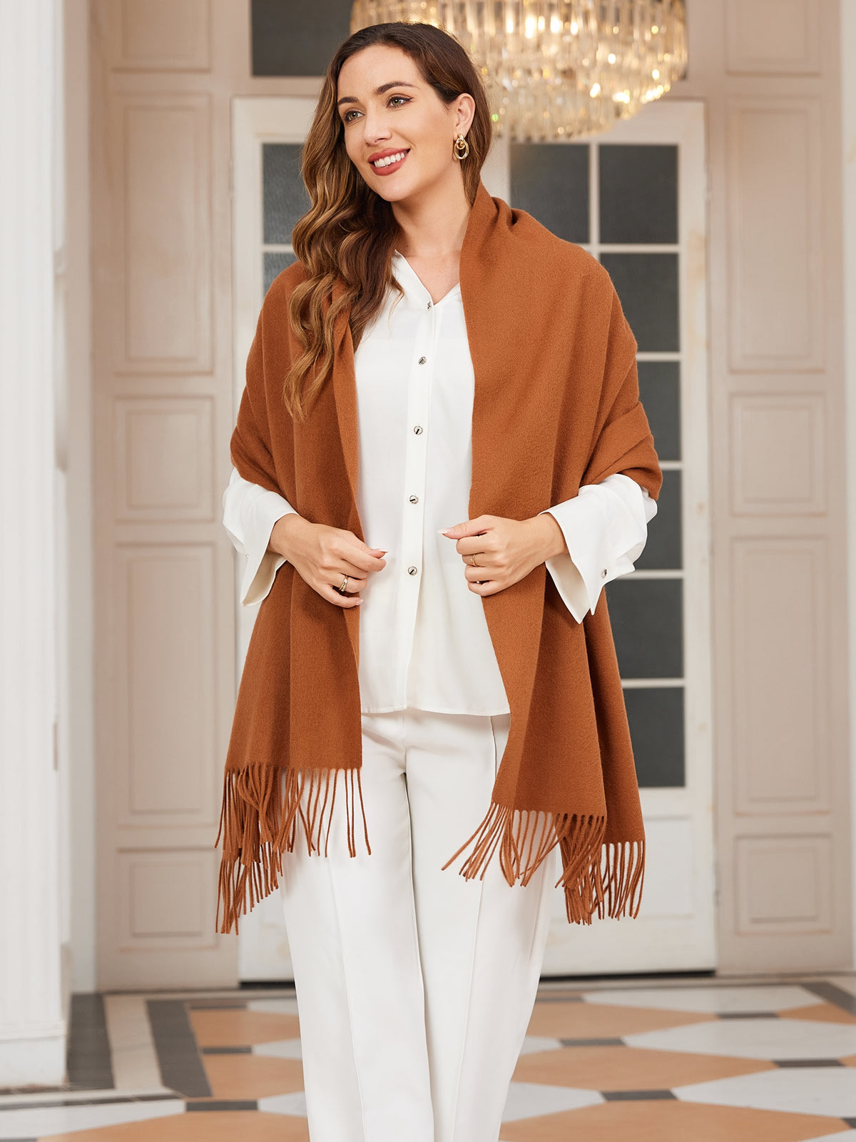 [Braun] SilkSilky-DE Wolle Scarf 003