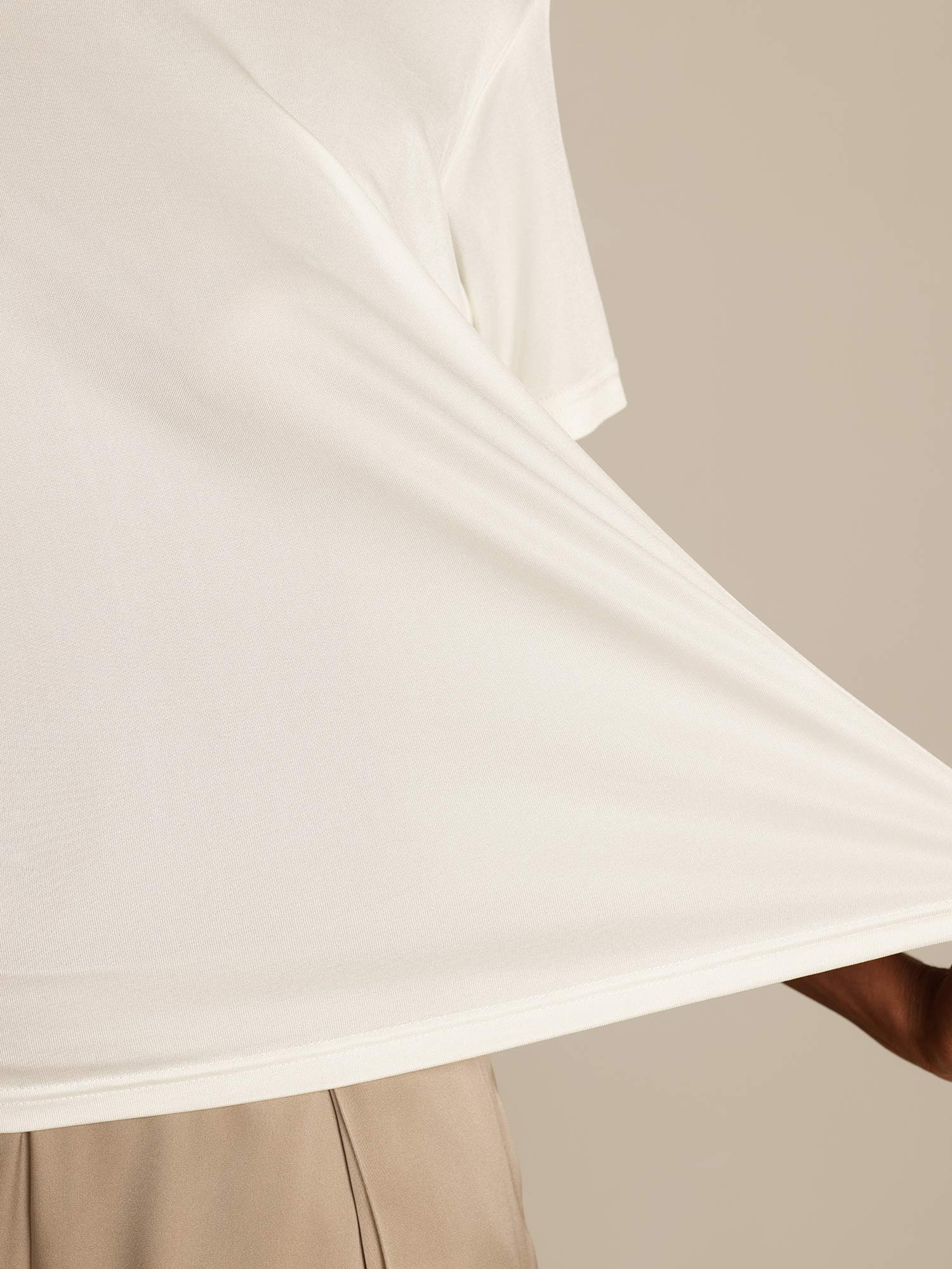 [Weiß] SilkSilky-DE Seidenstrick Womens T-Shirt 005,