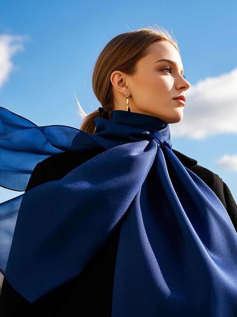 [Dunkelblau] SilkSilky-DE Schals 001