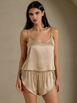 [Champagner Gold] SilkSilky-DE Spaghetti Strap Camisole-Set 001
