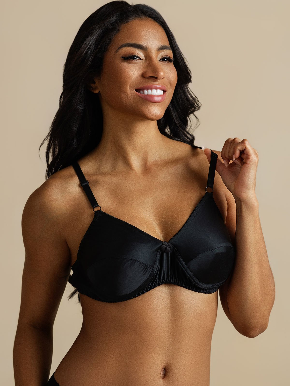 [Schwarz] SilkSilky-DE Reine Seide Bra 005,