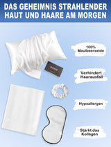[Weiß] SilkSilky-DE 19Momme Reine Seide Pillowcase Set 002