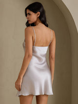 [Grau] SilkSilky-DE Sleeveless V Neck Nachthemden 002