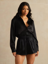 [Schwarz] SilkSilky-DE 19Momme Damen Shorts 005