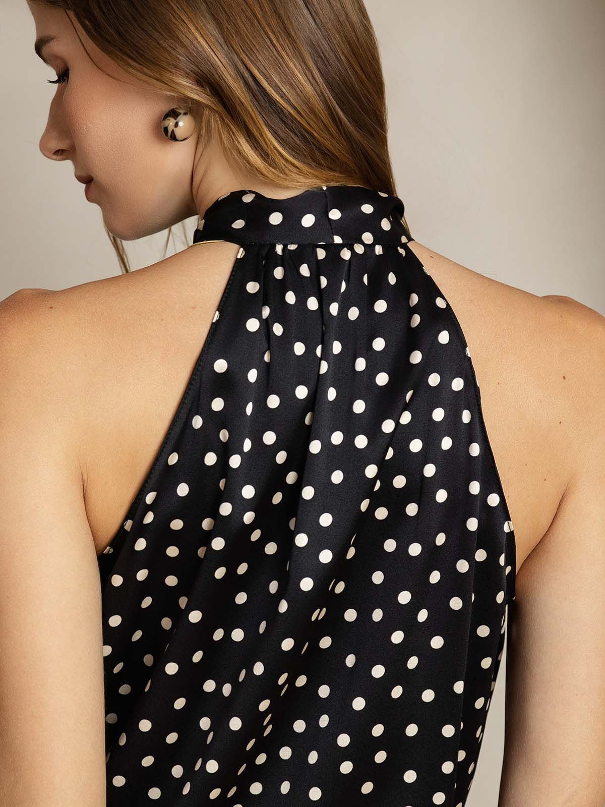 [Punktmuster] SilkSilky-DE 19Momme Seide Womens Shirt 005,