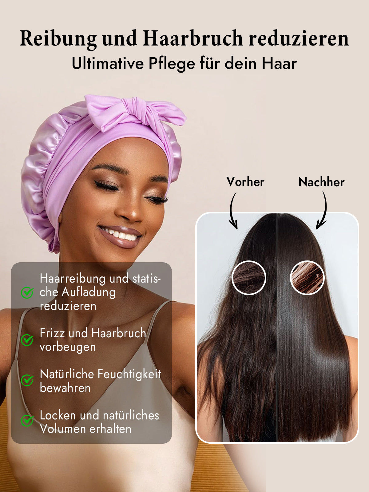 [Lavendel] SilkSilky-DE Reine Seide Sleep Cap 003