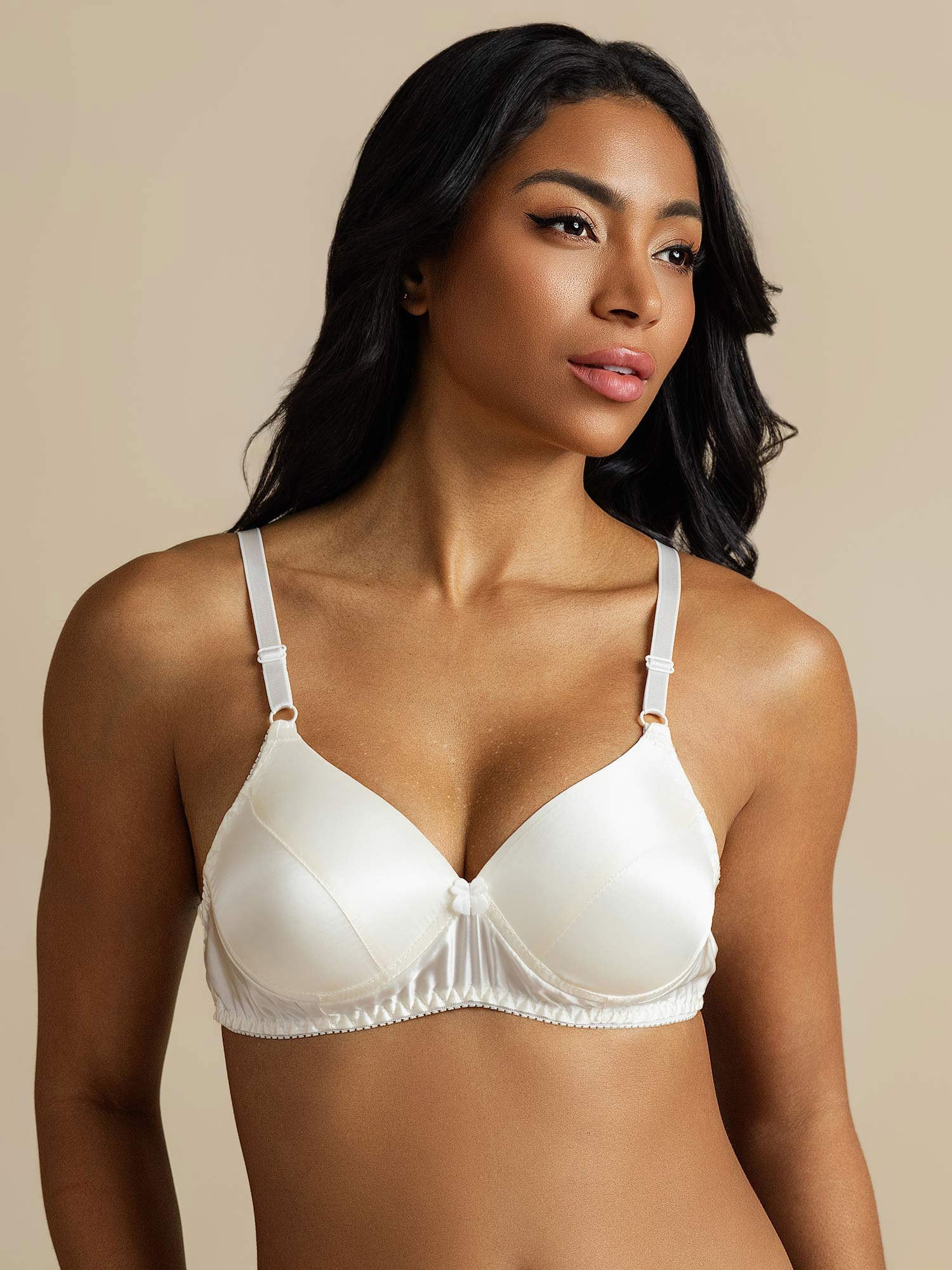 [Weiß] SilkSilky-DE Reine Seide Bra 007,