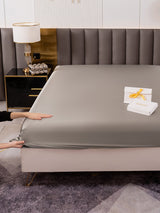 [Grau] SilkSilky-DE 19Momme Spannbettlaken 005