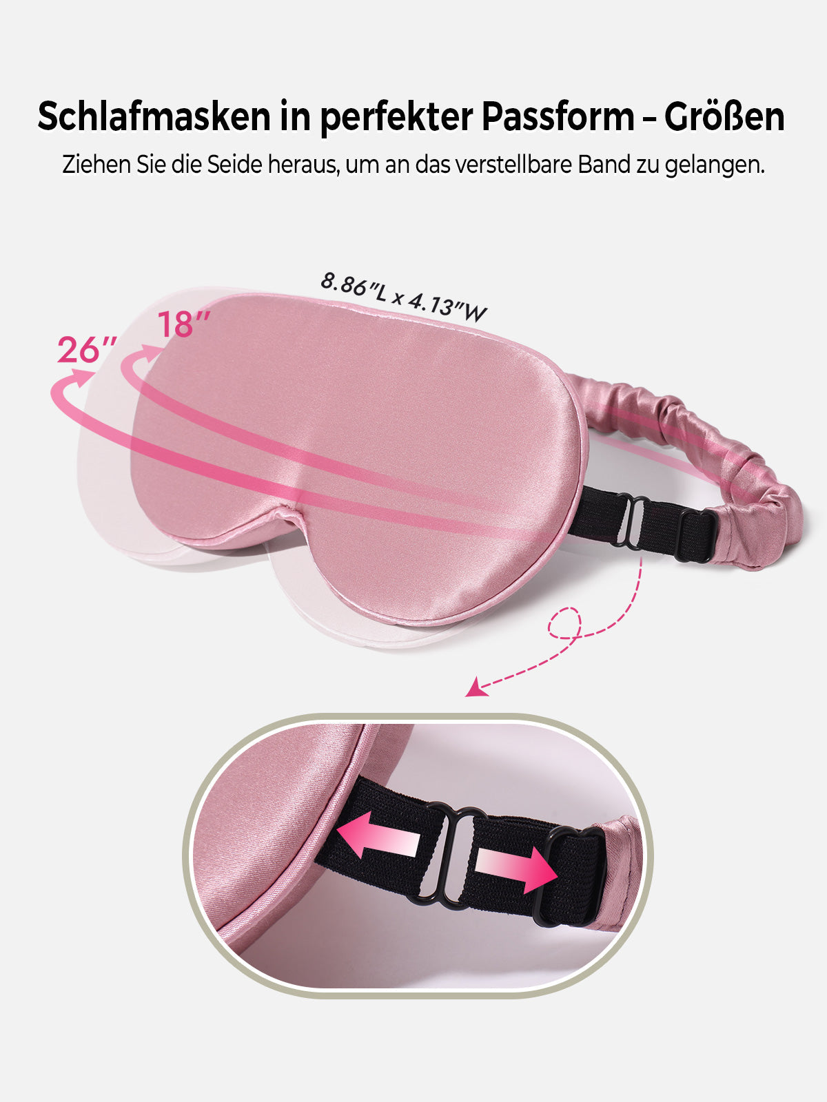 [Blasses Mauve] SilkSilky-DE Reine Seide Eye Mask 004