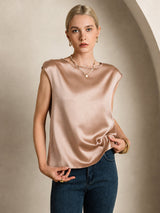 [Toskana] SilkSilky-DE Cap Sleeve Round Neck T-Shirt 007