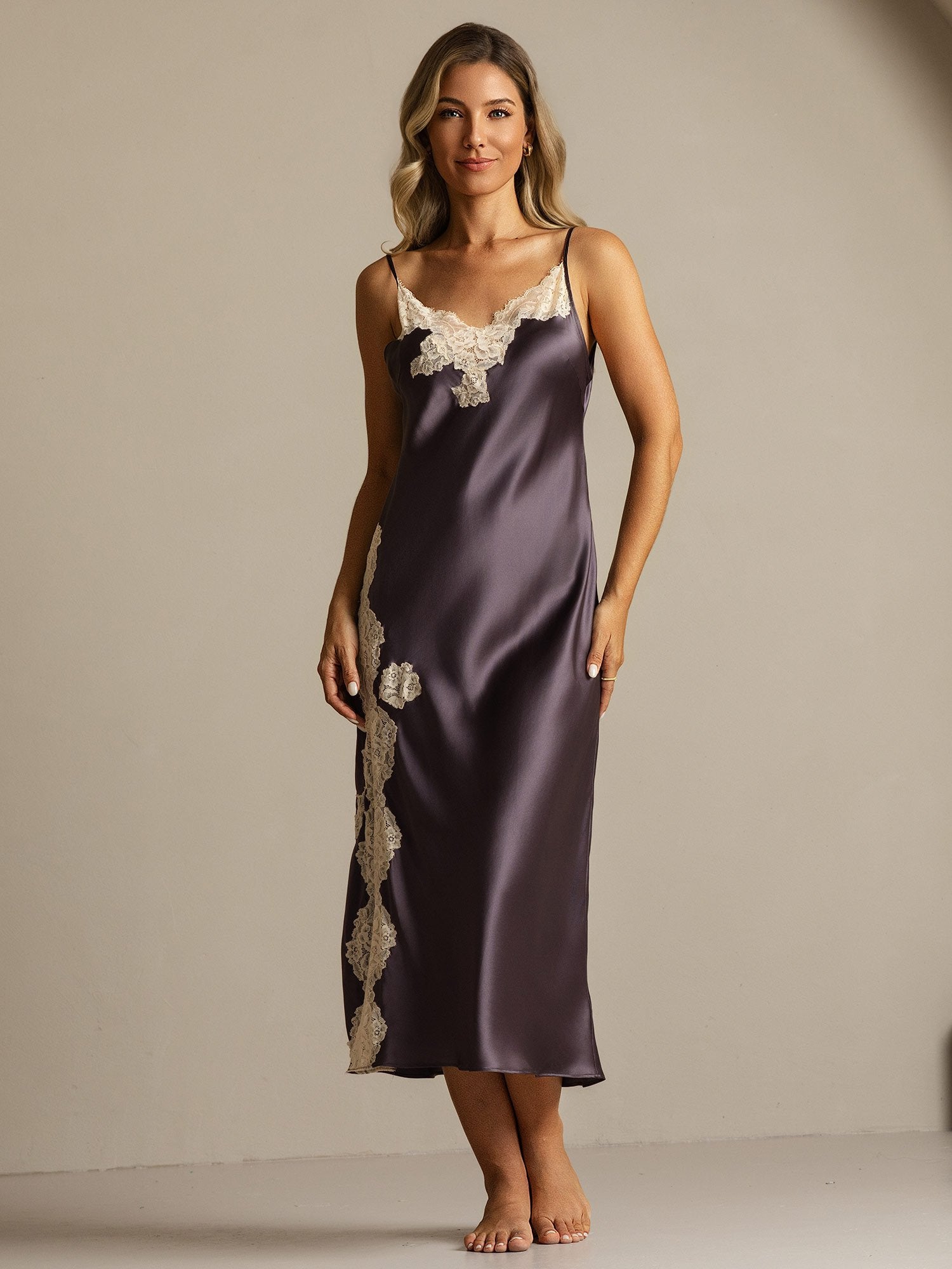 [Lilagrau] SilkSilky-DE Reine Seide Nightgown 008