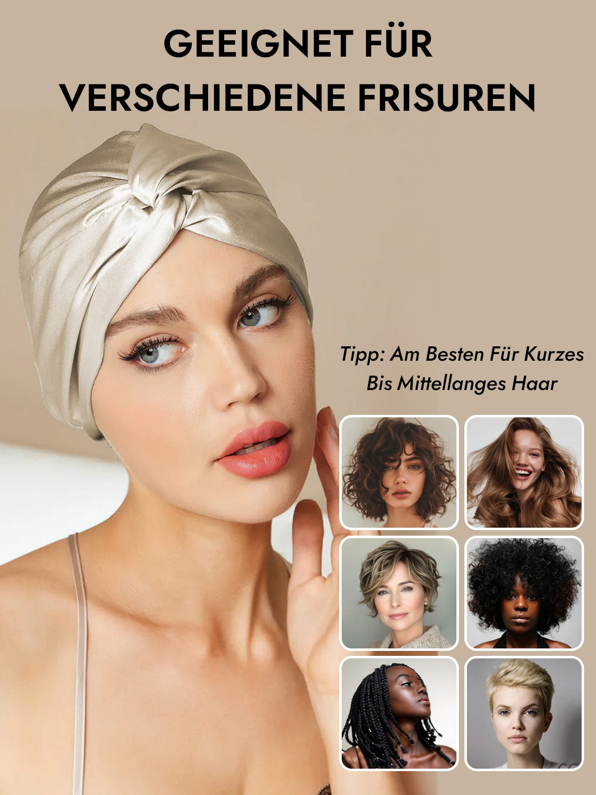 [Beige] SilkSilky-DE Schlafmützen 007