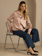 [Toskana] SilkSilky-DE Long Sleeve Lapel Collar Damenhemd 006
