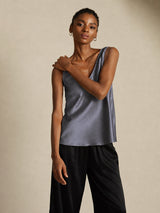 [Dunkelgrau] SilkSilky-DE Sleeveless V Neck Cami Top 006