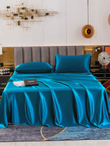 [König Blau] SilkSilky-DE 19Momme Bettwäsche Sets 002