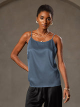 [Echtes Petrol] SilkSilky-DE Spaghetti Strap Cami Top 001