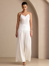 [Weiß] SilkSilky-DE Sleeveless V Neck Cami Top 005
