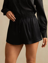 [Schwarz] SilkSilky-DE 19Momme Damen Shorts 004