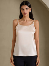 [Beige] SilkSilky-DE Spaghetti Strap Cami Top 003