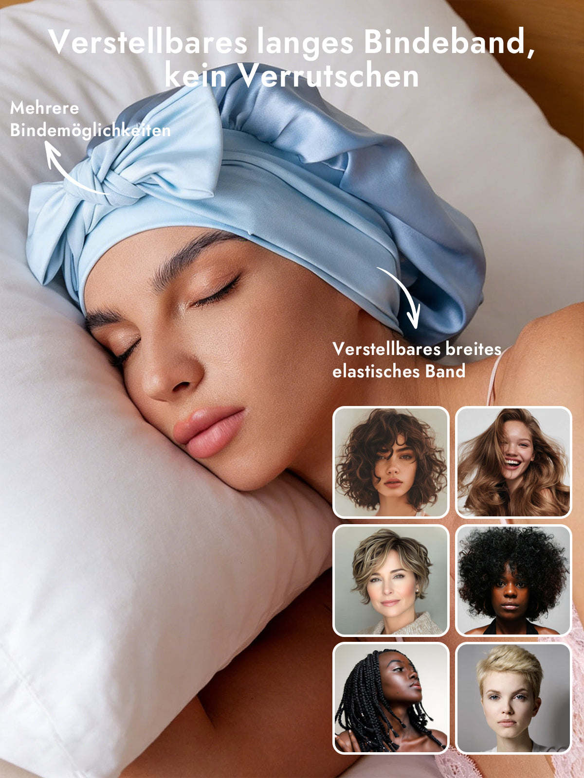 [Himmelblau] SilkSilky-DE Reine Seide Sleep Cap 004