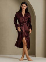 [Braun] SilkSilky-DE Long Sleeve Damen Morgenmantel 006
