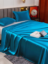 [König Blau] SilkSilky-DE 19Momme Bettwäsche Sets 004
