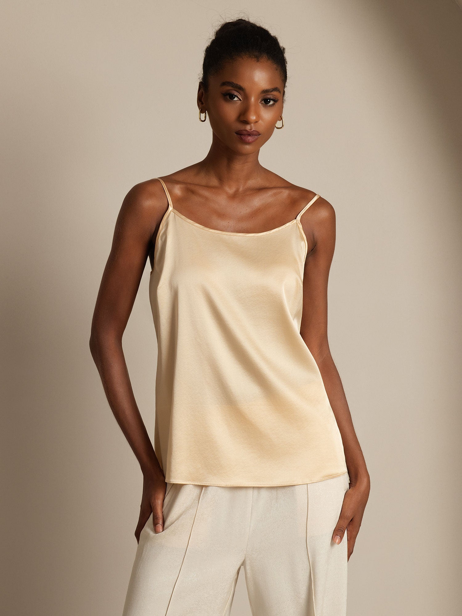 [Champagner] SilkSilky-DE 19Momme Seide Camisoles 001