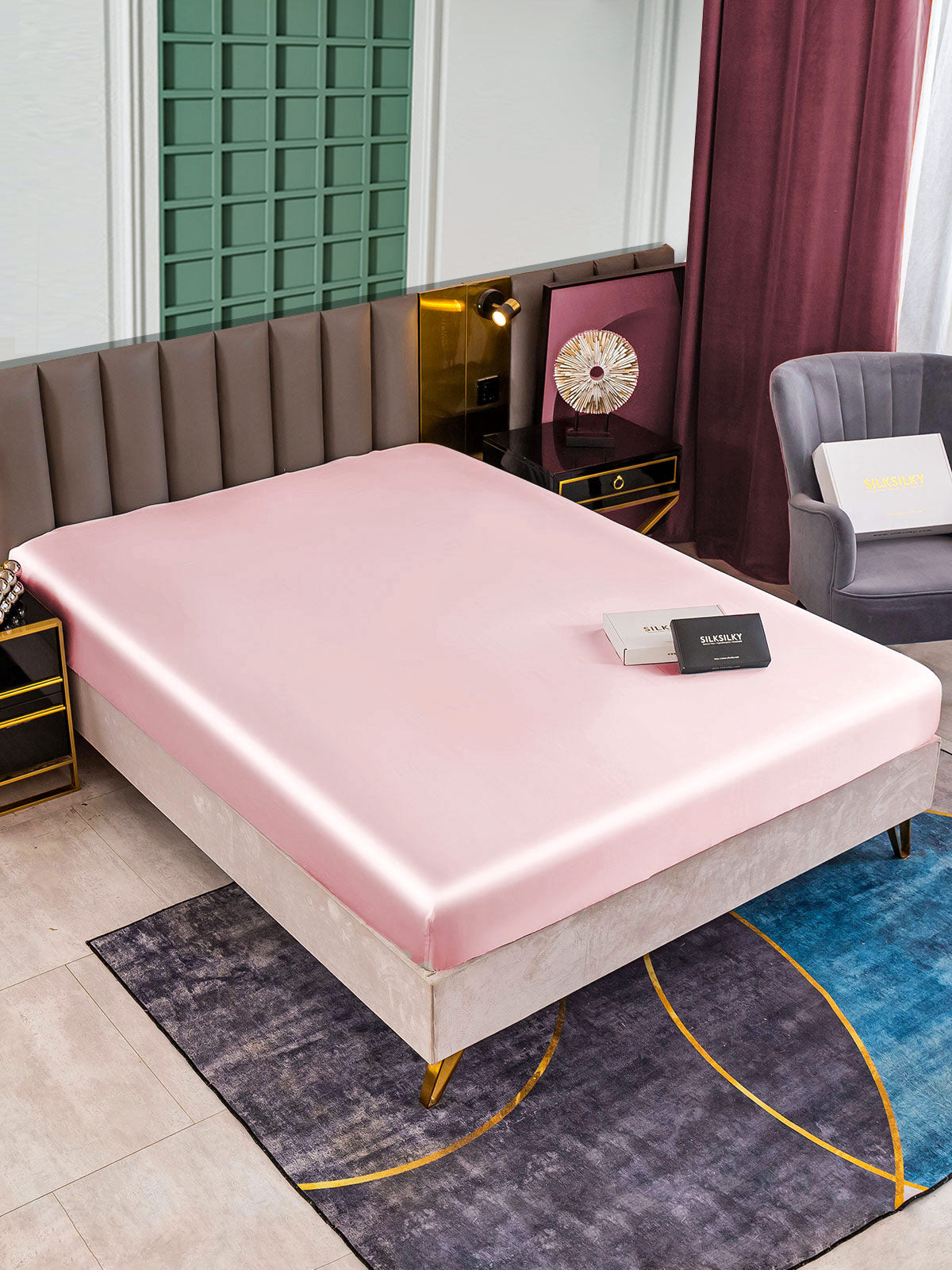 [Rosa] SilkSilky-DE 25Momme Reine Seide Sheet 001