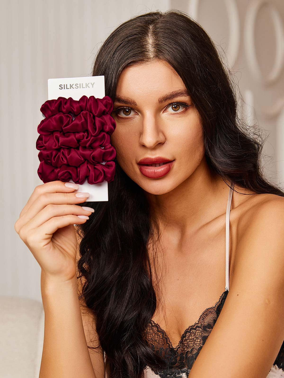 [Fuchsie] SilkSilky-DE 19Momme Reine Seide Scrunchie 002