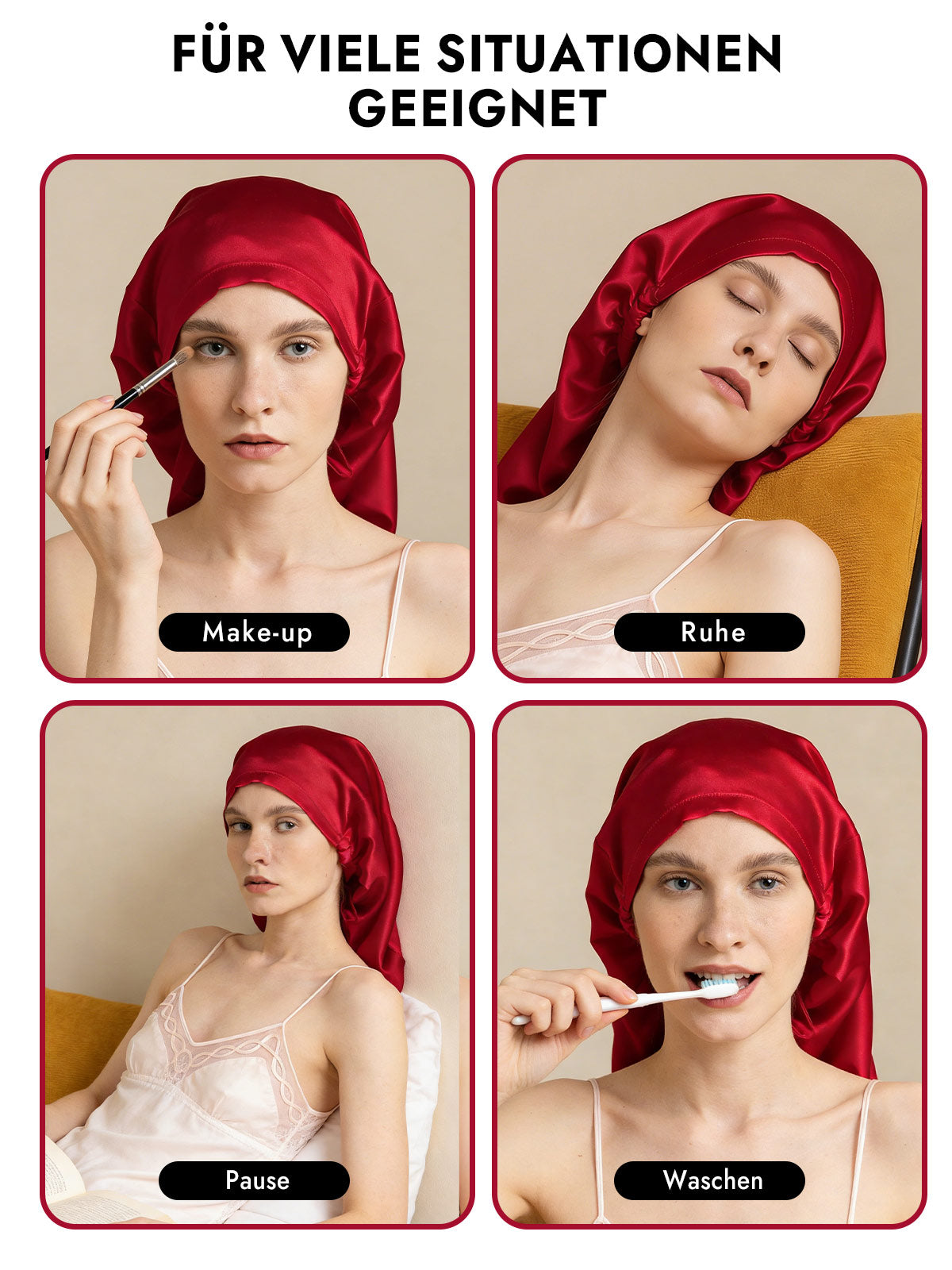 [Rotwein] SilkSilky-DE Schlafmützen 007