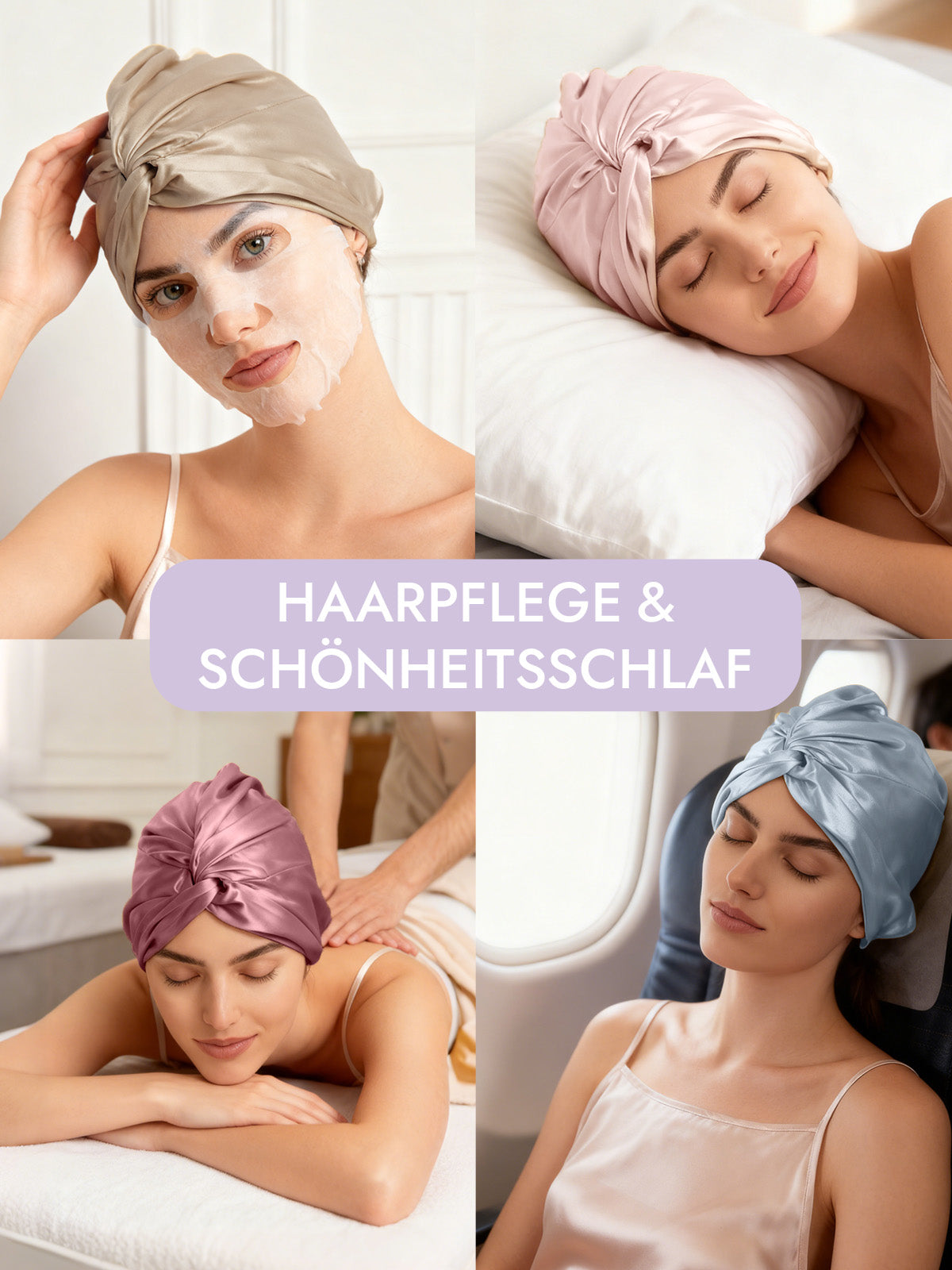 [Blasses Mauve] SilkSilky-DE 22Momme Reine Seide Sleep Cap 007