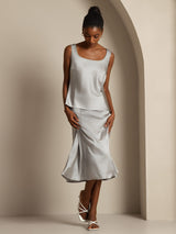 [Greifgrau] SilkSilky-DE Sleeveless Cami Top 007