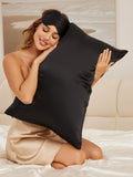 SilkSilky DE 22Momme Reine Seide Pillowcase Set Schwarz 001