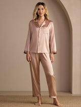 [Toskana] SilkSilky-DE Long Sleeve Notch-Kragen Damen Pyjamas 001
