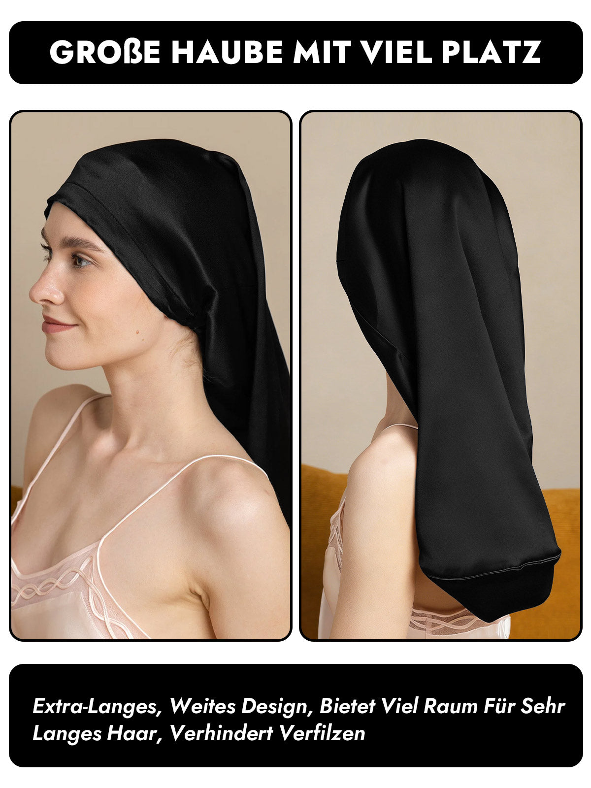 [Schwarz] SilkSilky-DE Schlafmützen 003