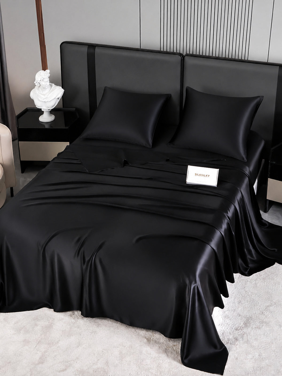 [Schwarz] SilkSilky-DE Bettwäsche Sets 002