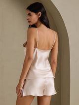 [Beige] SilkSilky-DE Sleeveless V Neck Camisole-Set 002