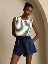 [Dunkelblau] SilkSilky-DE 19Momme Damen Shorts 004