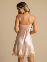 [Rosa] SilkSilky-DE Sleeveless V Neck Nachthemden 002