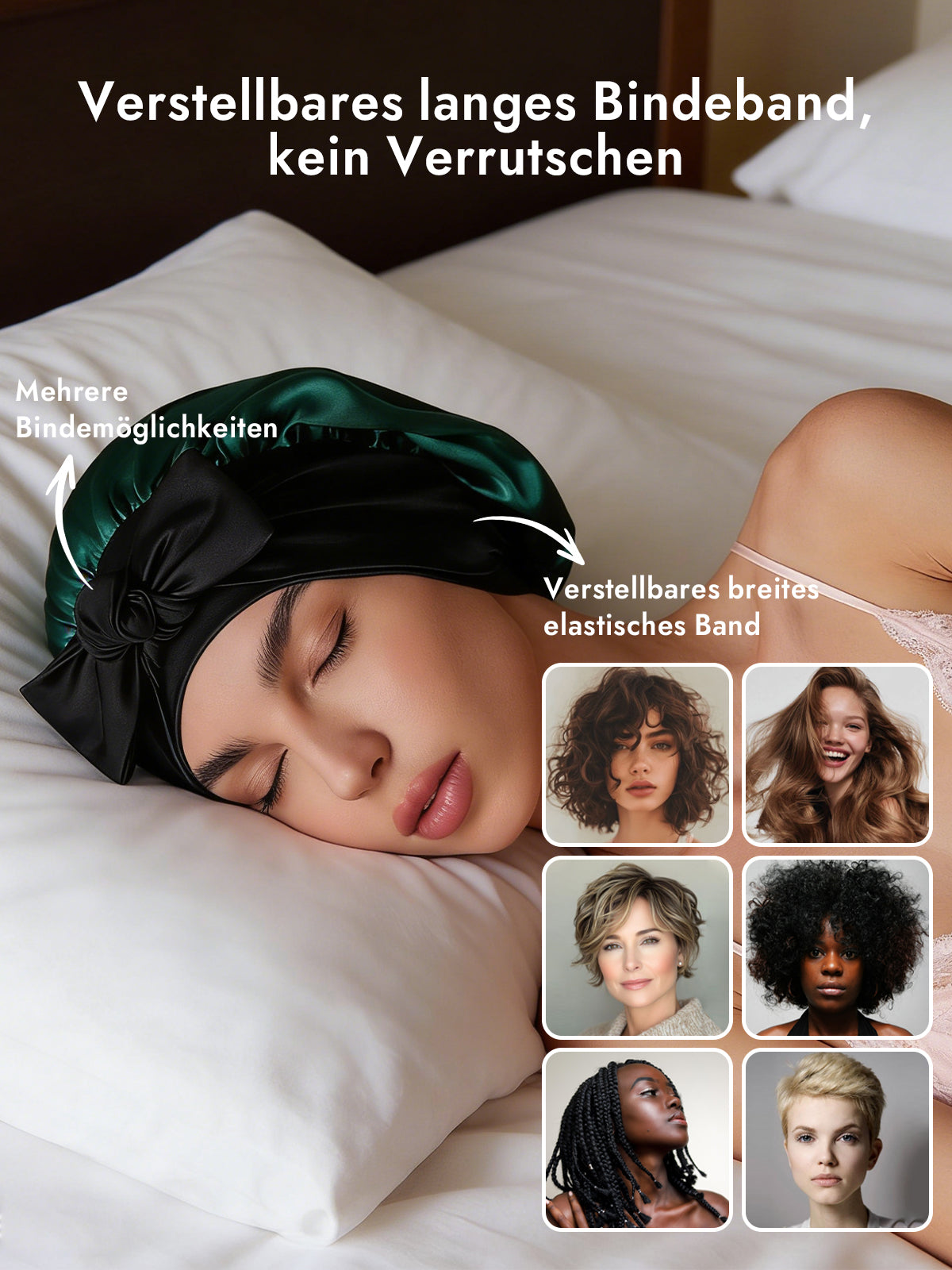 [Dunkelgrün] SilkSilky-DE Reine Seide Sleep Cap 004