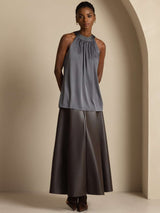 [Dunkelgrau] SilkSilky-DE Sleeveless Halter T-Shirt 003