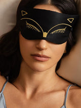 [Schwarz] SilkSilky-DE Reine Seide Eye Mask 003