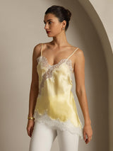 [Hellgelb] SilkSilky-DE Spaghetti Strap V Neck Cami Top 006