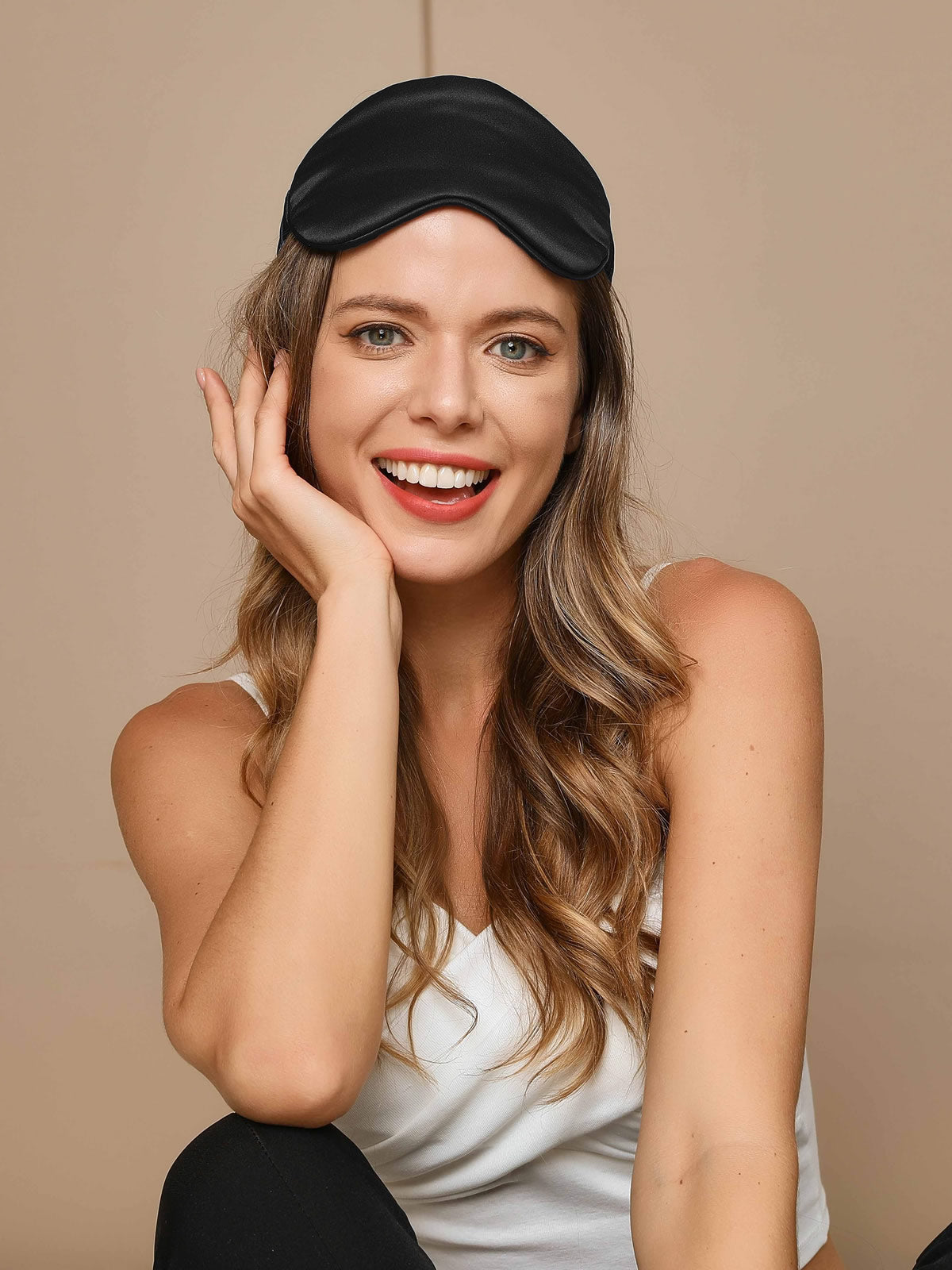 [Schwarz] SilkSilky-DE 19Momme Reine Seide Eye Mask 002