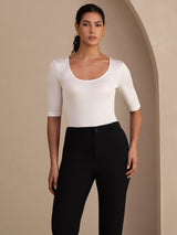 [Weiß] SilkSilky-DE Half Sleeve T-Shirt 001