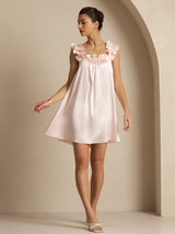 [Rosa] SilkSilky-DE Sleeveless Square Neck Nachthemden 007