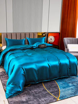 [König Blau] SilkSilky-DE 22Momme Reine Seide Bedding Set 004,